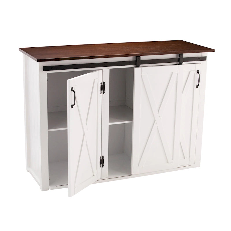 SEI Furniture Livendale, isola da cucina bianca con contenitore