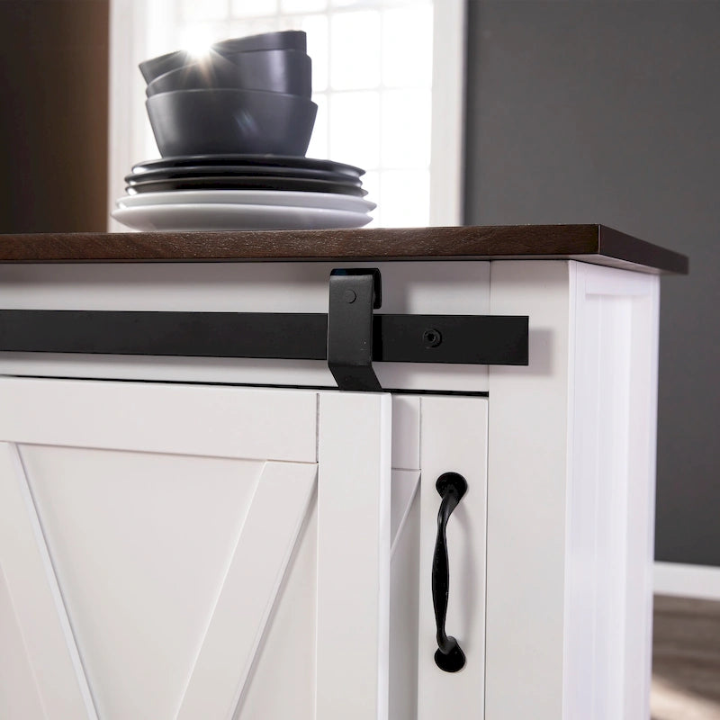 SEI Furniture Livendale, isola da cucina bianca con contenitore