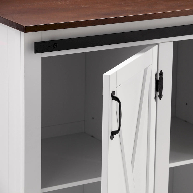 SEI Furniture Livendale, isola da cucina bianca con contenitore
