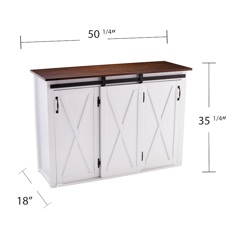 SEI Furniture Livendale, isola da cucina bianca con contenitore