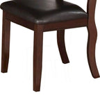 Chaise de salle à manger contemporaine en bois d'hévéa, lot de 2, marron et noir