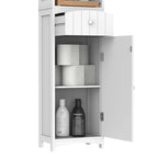 HOMCOM Armadietto da Bagno Salvaspazio Verticale 170cm, Colonna Bagno Alta con 3 Ripiani a Scomparti, Mobile Salvaspazio Stretto, Bianco