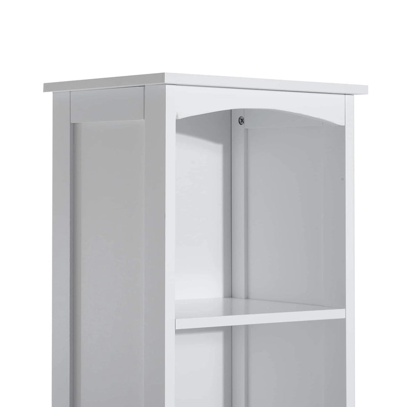 HOMCOM Armadietto da Bagno Salvaspazio Verticale 170cm, Colonna Bagno Alta con 3 Ripiani a Scomparti, Mobile Salvaspazio Stretto, Bianco