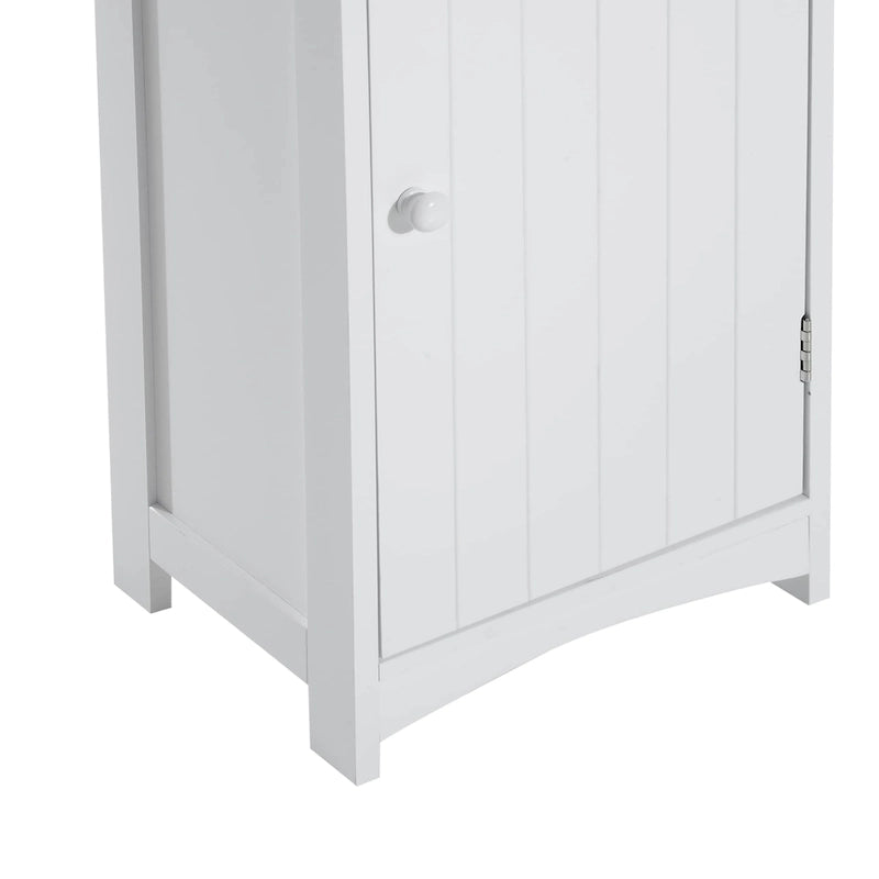 HOMCOM Armadietto da Bagno Salvaspazio Verticale 170cm, Colonna Bagno Alta con 3 Ripiani a Scomparti, Mobile Salvaspazio Stretto, Bianco