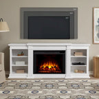 Mobile TV con caminetto elettrico Eliot 81 Grand in bianco di Real Flame