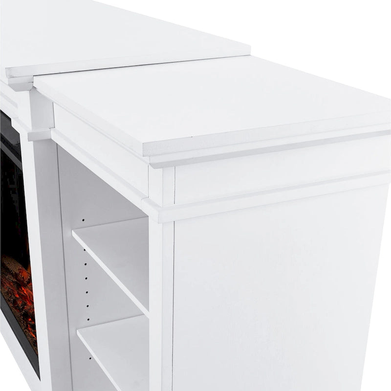 Mobile TV con caminetto elettrico Eliot 81 Grand in bianco di Real Flame