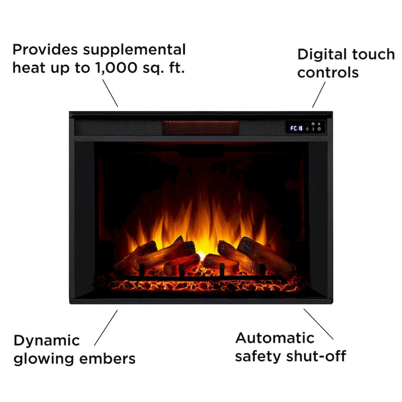 Mobile TV con caminetto elettrico Eliot 81 Grand in bianco di Real Flame