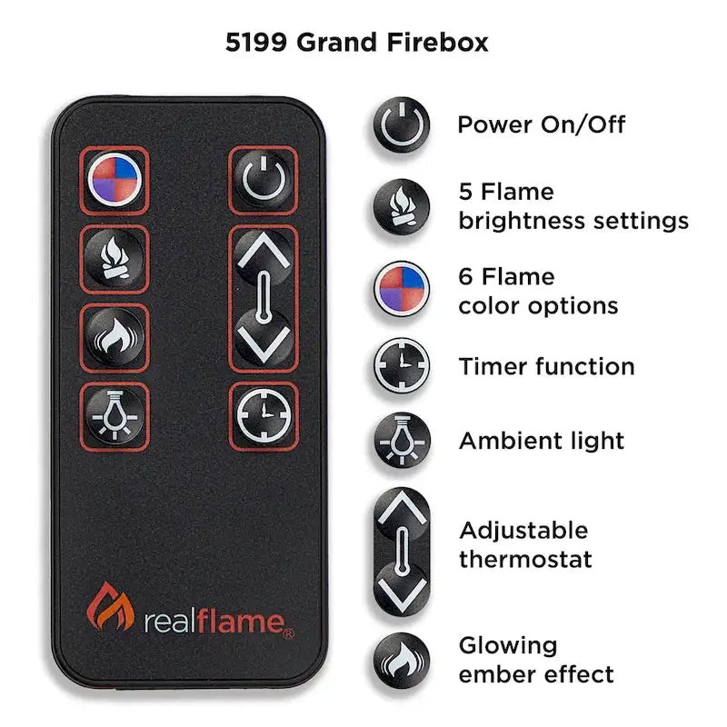 Mobile TV con caminetto elettrico Eliot 81 Grand in bianco di Real Flame