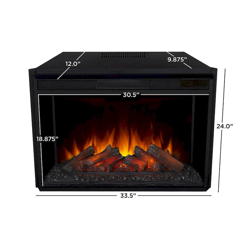 Mobile TV con caminetto elettrico Eliot 81 Grand in bianco di Real Flame