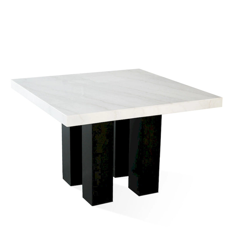 Tavolo da pranzo Steve Silver Mhlanga 137 cm quadrato altezza standard - bianco