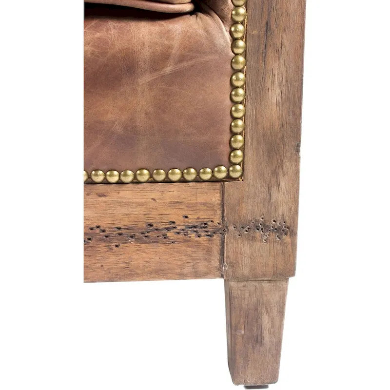 Divano Aurelle Home Dina Vintage in pelle marrone
