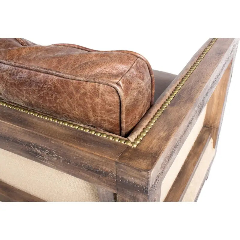 Divano Aurelle Home Dina Vintage in pelle marrone