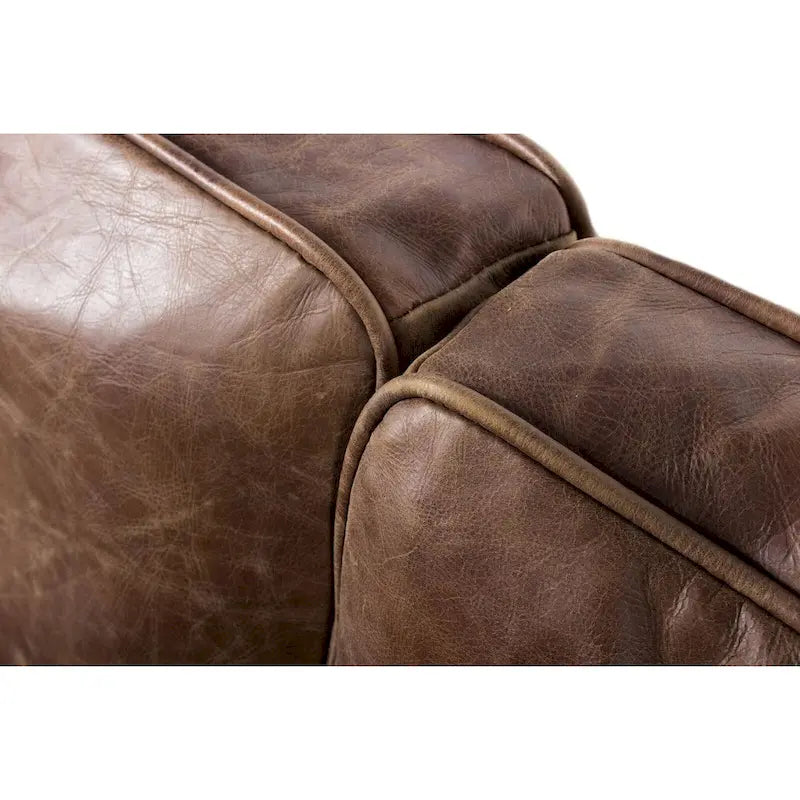 Divano Aurelle Home Dina Vintage in pelle marrone