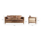 Divano Aurelle Home Dina Vintage in pelle marrone
