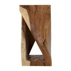 Tavolino scolpito in legno naturale di East at Main