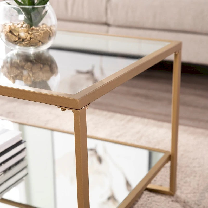SEI Furniture Table basse Glam dorée en métal