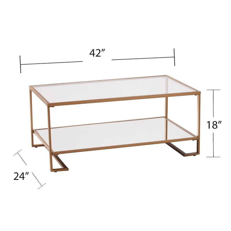 SEI Furniture Table basse Glam dorée en métal