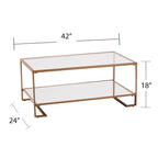 SEI Furniture Table basse Glam dorée en métal