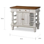 Isola da Cucina Americana Off-White con Contenitore