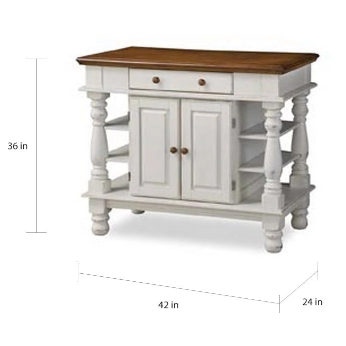 Isola da Cucina Americana Off-White con Contenitore