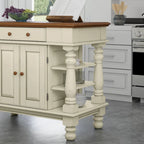 Isola da Cucina Americana Off-White con Contenitore