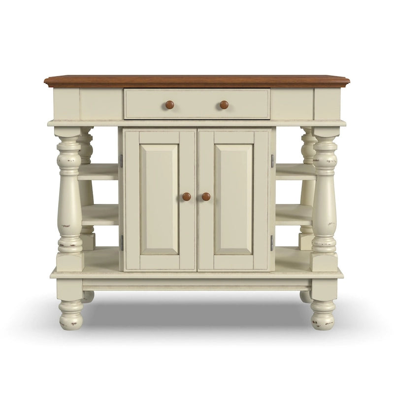 Isola da Cucina Americana Off-White con Contenitore
