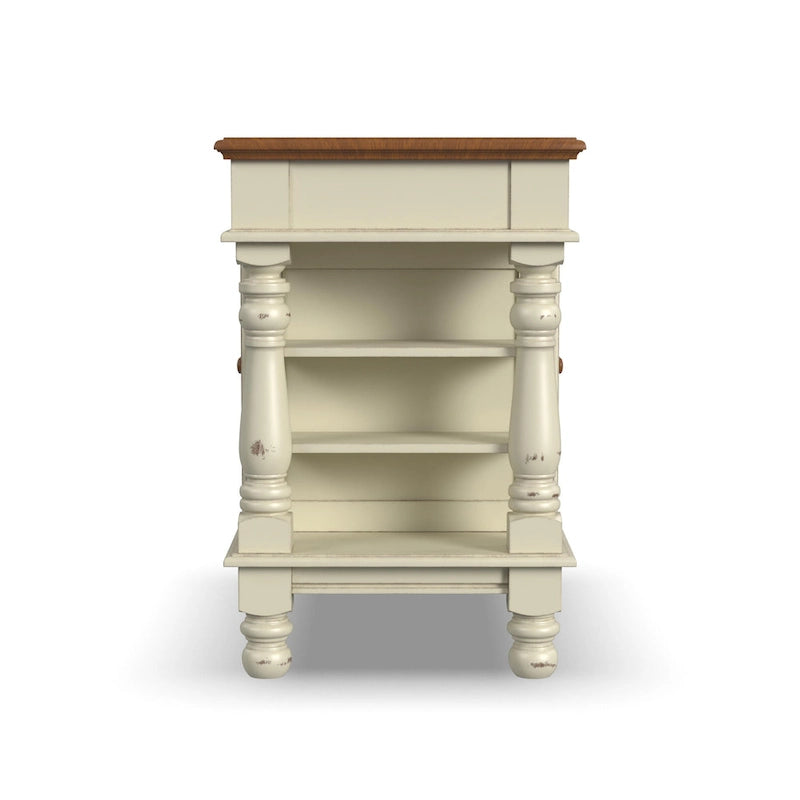Isola da Cucina Americana Off-White con Contenitore