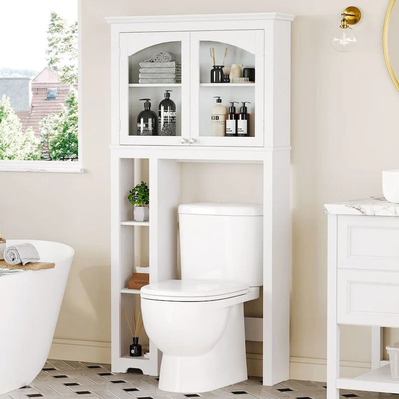 Organizzatore Armadietto Bagno Sopra il WC a 3 Ripiani Regolabili