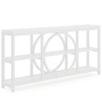 Table console de 70,9 pouces avec pieds en métal au design créatif, tables d'appoint étroites et longues à 3 niveaux pour entrée