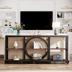 Table console de 70,9 pouces avec pieds en métal au design créatif, tables d'appoint étroites et longues à 3 niveaux pour entrée