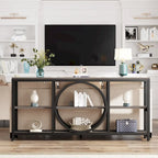 Table console de 70,9 pouces avec pieds en métal au design créatif, tables d'appoint étroites et longues à 3 niveaux pour entrée