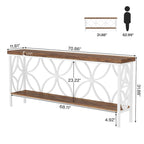Tavolo da divano lungo 180 cm, tavolo consolle industriale - 180 L x 30 P x 81 A cm
