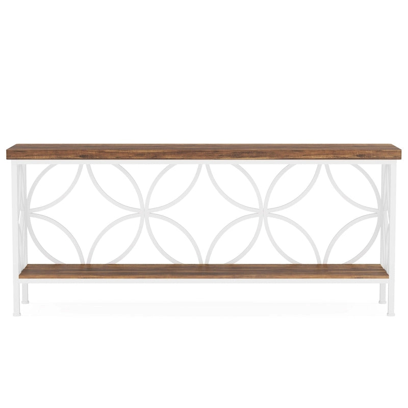 Tavolo da divano lungo 180 cm, tavolo consolle industriale - 180 L x 30 P x 81 A cm