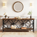 Tavolo da divano lungo 180 cm, tavolo consolle industriale - 180 L x 30 P x 81 A cm