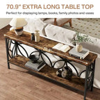 Tavolo da divano lungo 180 cm, tavolo consolle industriale - 180 L x 30 P x 81 A cm