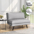 Canapé-lit futon, canapé convertible pliable en mousse à mémoire de forme avec accoudoirs réglables pour petits espaces
