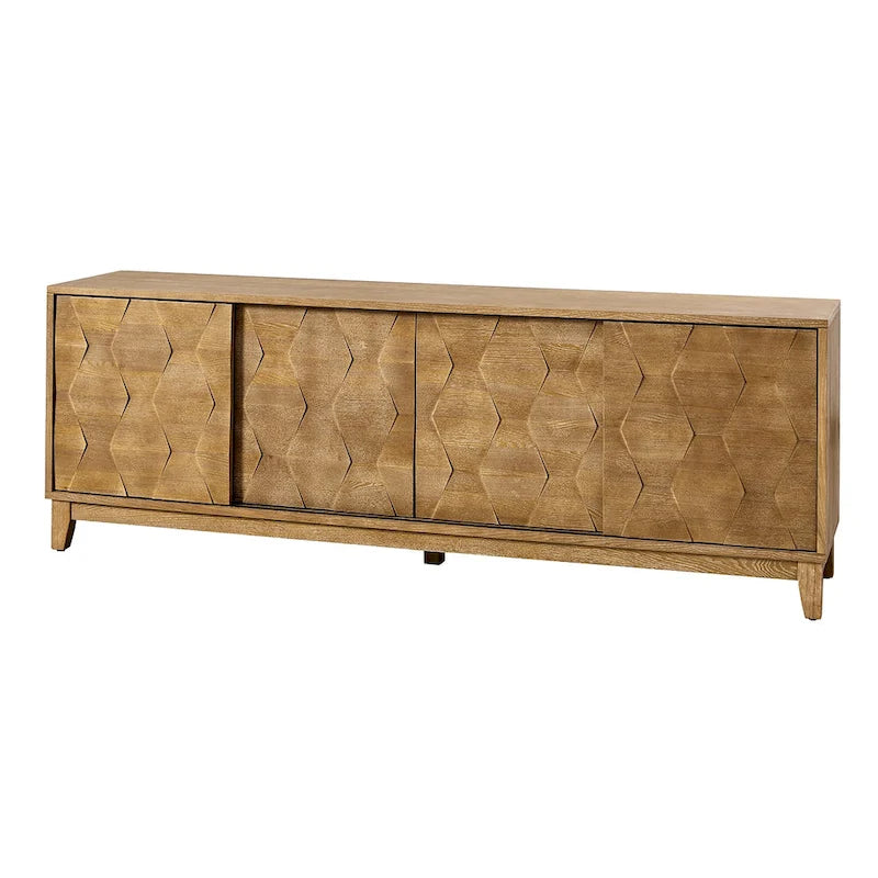 Mobile TV August Modern Media Console con 2 cassetti e ante scorrevoli per TV fino a 78 pollici di HULALA HOME