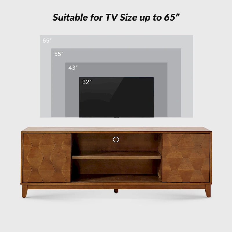 Mobile TV August Modern Media Console con 2 cassetti e ante scorrevoli per TV fino a 78 pollici di HULALA HOME