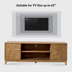 Mobile TV August Modern Media Console con 2 cassetti e ante scorrevoli per TV fino a 78 pollici di HULALA HOME