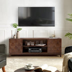 Mobile TV August Modern Media Console con 2 cassetti e ante scorrevoli per TV fino a 78 pollici di HULALA HOME