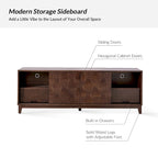 Mobile TV August Modern Media Console con 2 cassetti e ante scorrevoli per TV fino a 78 pollici di HULALA HOME