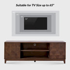 Mobile TV August Modern Media Console con 2 cassetti e ante scorrevoli per TV fino a 78 pollici di HULALA HOME