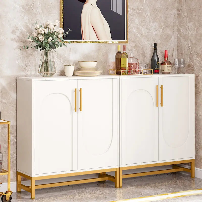 Credenza Buffet Mobile Contenitore con Anta per Cucina Sala da Pranzo, Mobile Accent per Soggiorno
