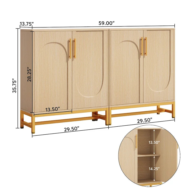 Credenza Buffet Mobile Contenitore con Anta per Cucina Sala da Pranzo, Mobile Accent per Soggiorno