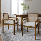 Sedia da pranzo Antoine Modern Ratten con cuscino rimovibile set da 2 di HULALA HOME