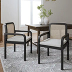 Sedia da pranzo Antoine Modern Ratten con cuscino rimovibile set da 2 di HULALA HOME