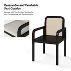 Sedia da pranzo Antoine Modern Ratten con cuscino rimovibile set da 2 di HULALA HOME
