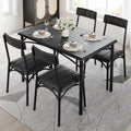Set da pranzo 5 pezzi con 4 sedie imbottite per appartamento