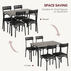 Set da pranzo 5 pezzi con 4 sedie imbottite per appartamento