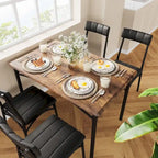 Set da pranzo 5 pezzi con 4 sedie imbottite per appartamento